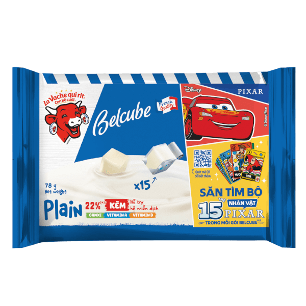 Thực phẩm bổ sung phô mai Con Bò Cười vuông Belcube vị truyền thống 78g