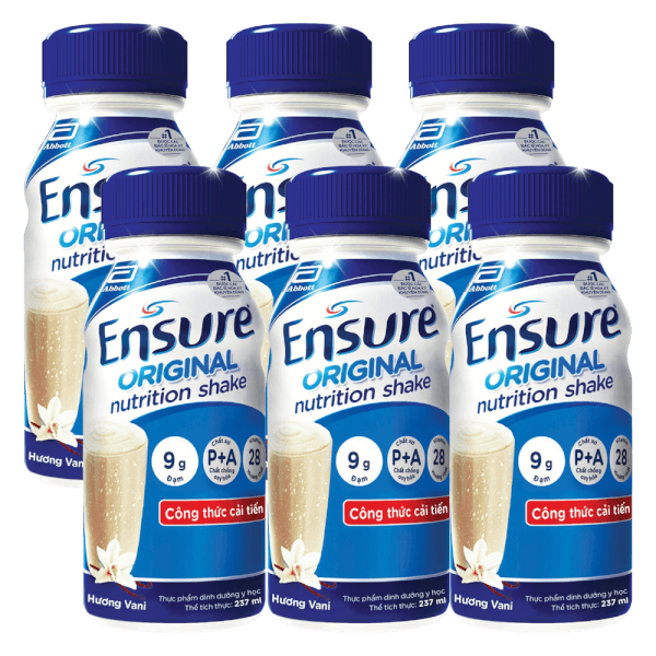 Thực phẩm dinh dưỡng y học Ensure dạng lỏng hương vani 237ML - Lốc 6 chai