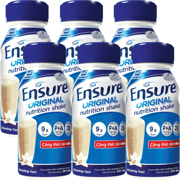 Thực phẩm dinh dưỡng y học Ensure dạng lỏng hương vani 237ML - Lốc 6 chai