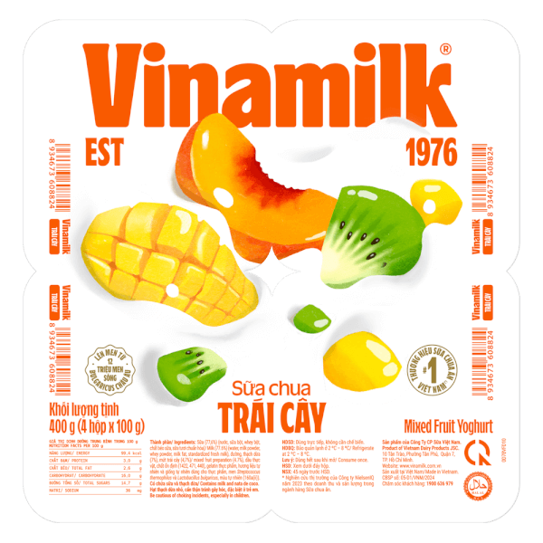 Combo 2 Sữa chua Vinamilk Trái cây 100g