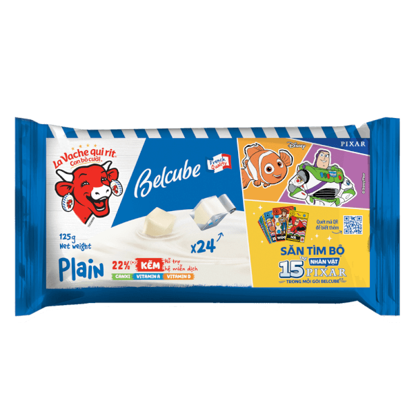 Phô mai Con Bò Cười Vuông  Belcube Plain 24C