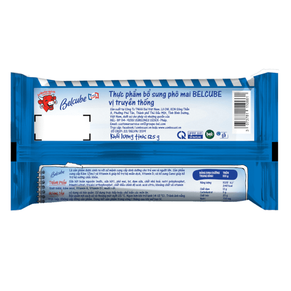 Phô mai Con Bò Cười Vuông  Belcube Plain 24C