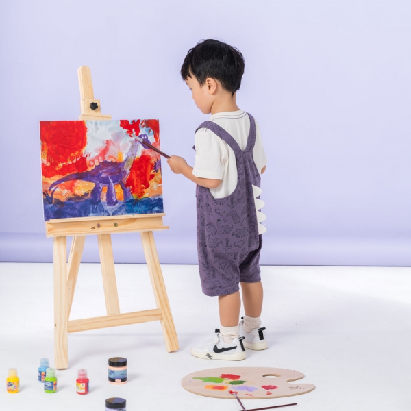 Bộ yếm bé trai ngắn Dino Animo HN0524001 (9M-4Y,Kem phối tím)