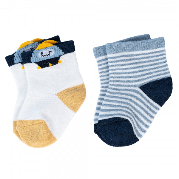 Set 2 đôi vớ sợi tre bé trai Animo XVV0524006 (0-6M,Nhiều màu)