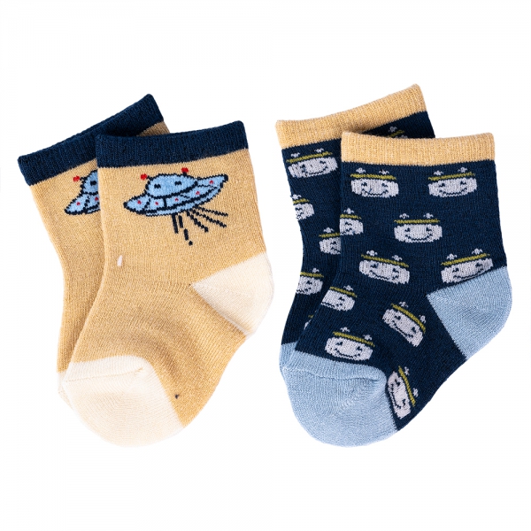 Set 2 đôi vớ sợi tre bé trai Animo XVV0524006 (0-6M,Nhiều màu)