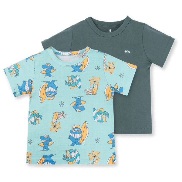 Set 2 áo bé trai tay ngắn Animo Easy HN0724065 (1-4Y,Nhiều màu)