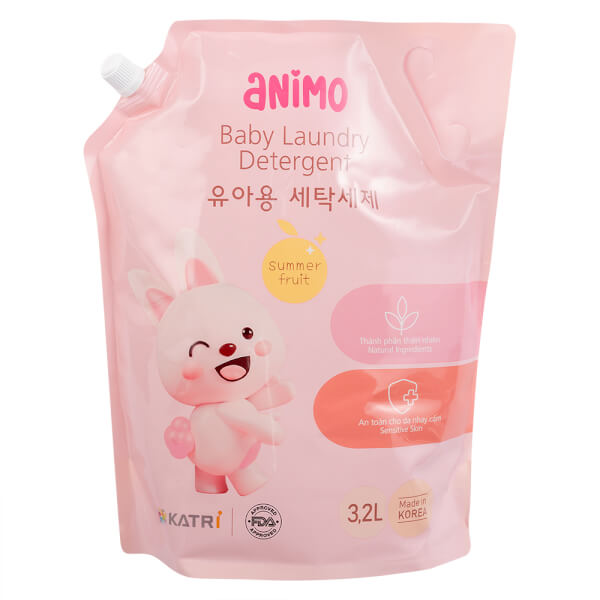 Nước giặt cho bé Animo  hương trái cây mùa hè túi refill 3,2L