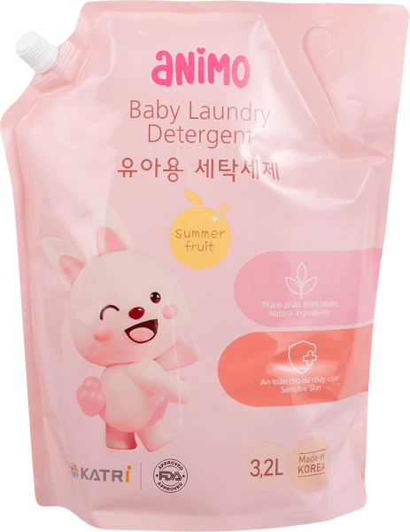 Nước giặt cho bé Animo  hương trái cây mùa hè túi refill 3,2L
