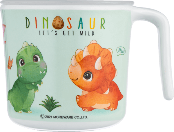 Cốc uống nước có nắp đậy melamine cao cấp Moreware (220ml, 1005, khủng long)