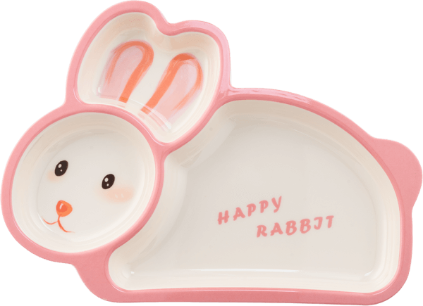 Khay ăn dặm 3 ngăn melamine cao cấp Moreware (D2344, hình thỏ)