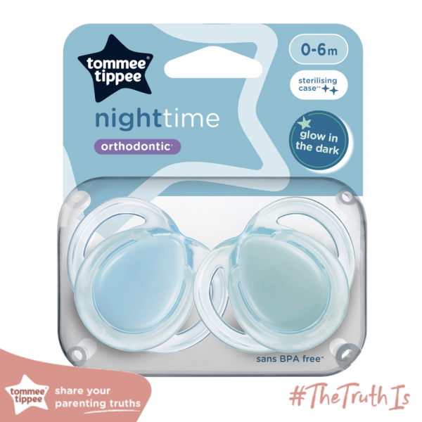 Ty ngậm dạ quang cho bé Tommee Tippee Night Time 0-6 tháng (vỉ đôi) (giao mẫu ngẫu nhiên)