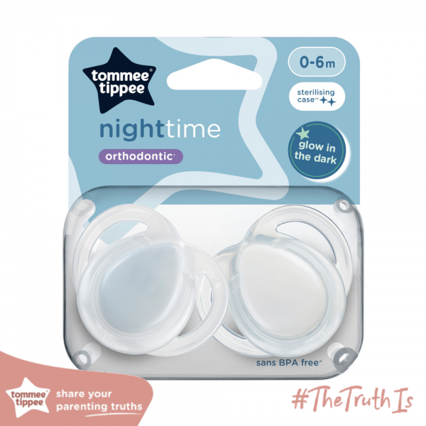 Ty ngậm dạ quang cho bé Tommee Tippee Night Time 0-6 tháng (vỉ đôi) (giao mẫu ngẫu nhiên)
