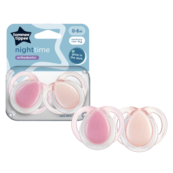 Ty ngậm dạ quang cho bé Tommee Tippee Night Time 0-6 tháng (vỉ đôi) (giao mẫu ngẫu nhiên)