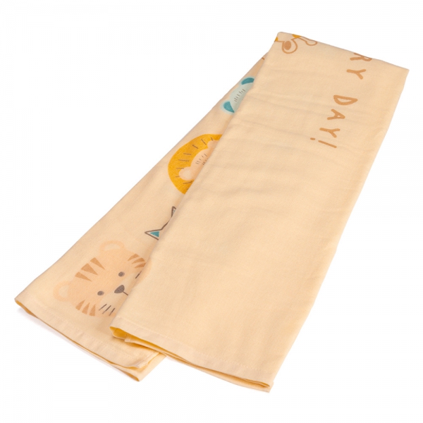 Combo 2 Khăn tắm trẻ em Cotton Vườn Bách Thú Animo BM9T (60x120cm,Trắng)