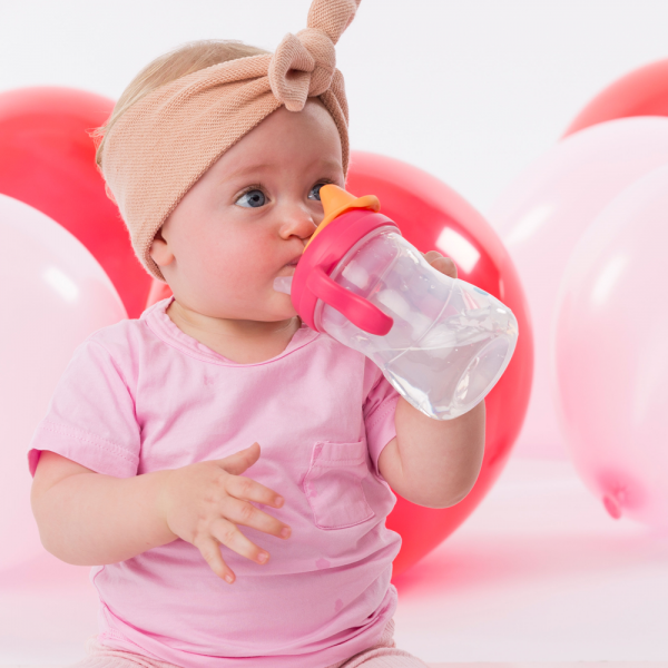 Bình uống nước vòi sillicone Bbox 240ml (màu hồng, Bbox-621)