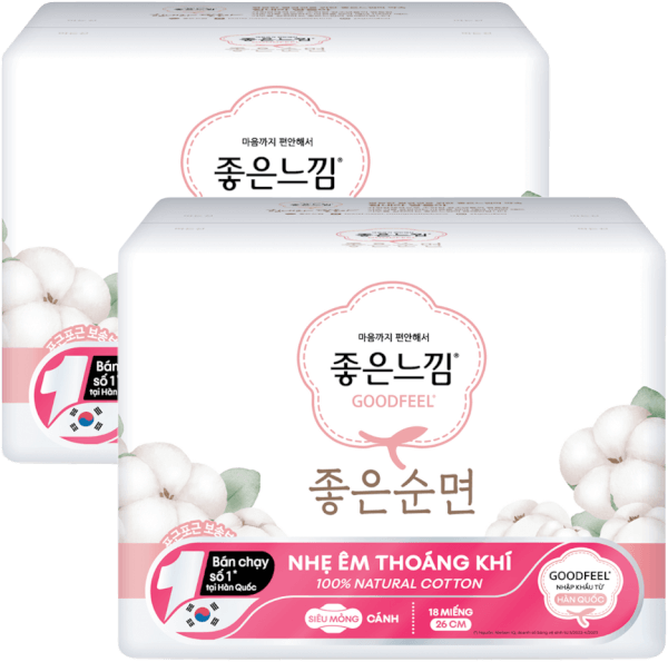 Combo 2 Băng vệ sinh Goodfeel bề mặt cotton tự nhiên