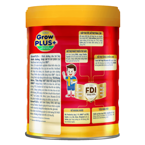 Combo 5 Sữa GrowPlus+ Đỏ 2+ tuổi, 900g