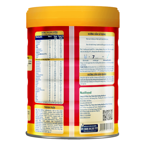 Combo 5 Sữa GrowPlus+ Đỏ 2+ tuổi, 900g