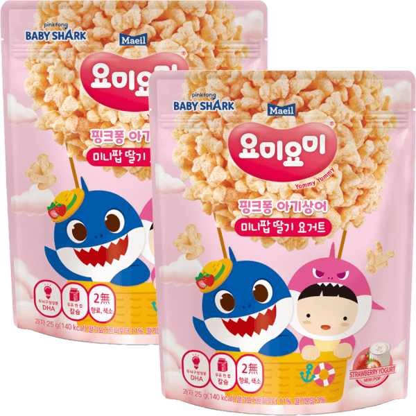 Combo 2 Thực Phẩm Bổ Sung Bánh Bỏng Bổ Sung Dha Yommy Maeil Vị Sữa Chua Dâu Tây