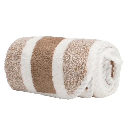 Khăn lau tóc Microfiber ST Poemy (35x75cm,Nâu sọc to)