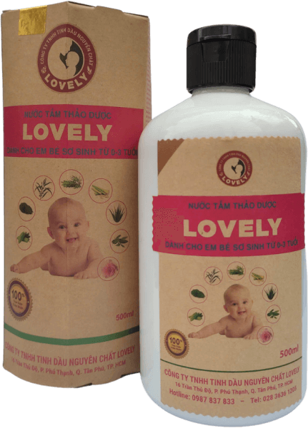 Nước tắm thảo dược Lovely - Dành cho bé sơ sinh từ 0-3 tuổi 500ml