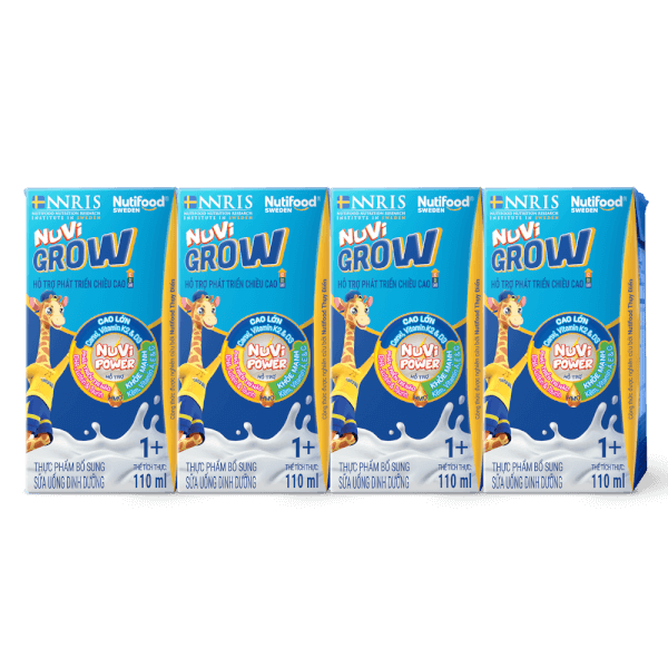 Sữa dinh dưỡng pha sẵn Nuvi Grow 1+ 110ml, lốc 4 hộp (Từ 1 tuổi)
