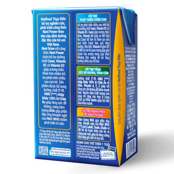 Sữa dinh dưỡng pha sẵn Nuvi Grow 1+ 110ml, lốc 4 hộp (Từ 1 tuổi)