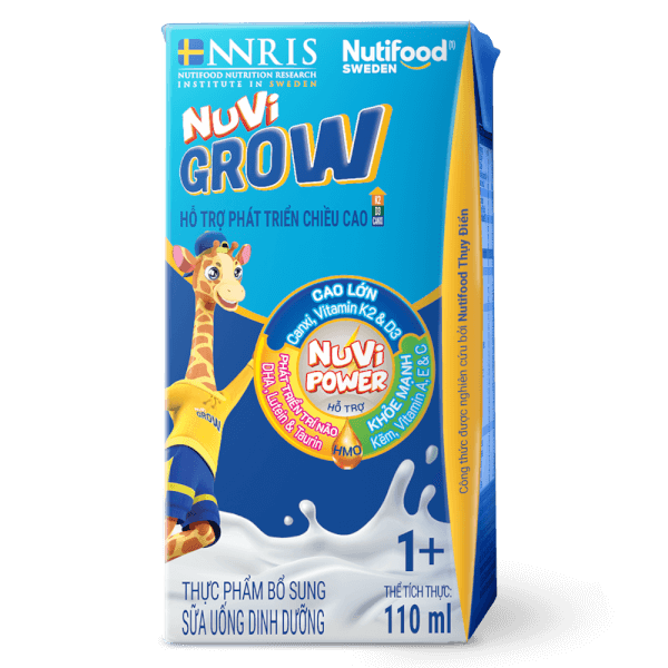Sữa dinh dưỡng pha sẵn Nuvi Grow 1+ 110ml, lốc 4 hộp (Từ 1 tuổi)