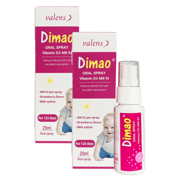 Combo 2 Xịt bổ sung Vitamin D3 thuần DIMAO ORAL SPRAY 400IU