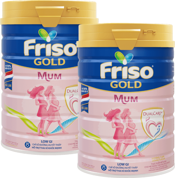 Combo 2 lon Sữa bầu Friso Mum Gold 900g hương cam