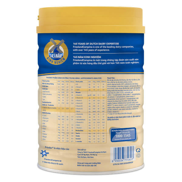 Sữa Frisolac Gold số 3 850g (1 - 2 tuổi)