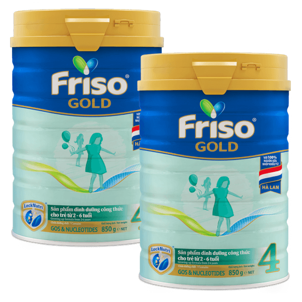 Combo 2 lon Friso Gold 4, 2 - 6 tuổi (850gr)