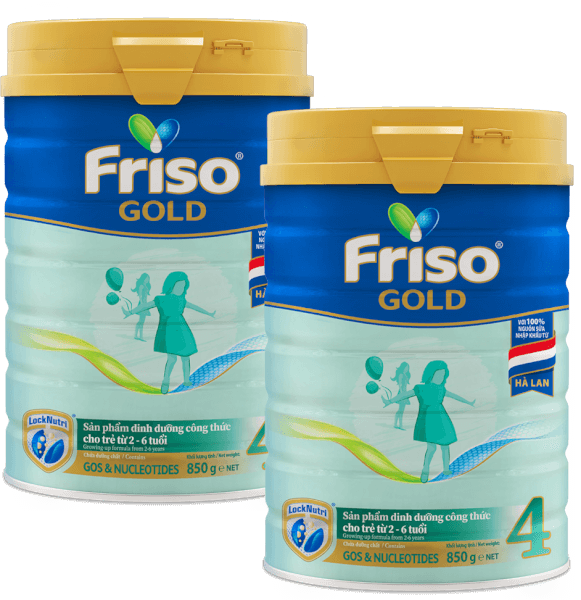 Combo 2 lon Friso Gold 4, 2 - 6 tuổi (850gr)