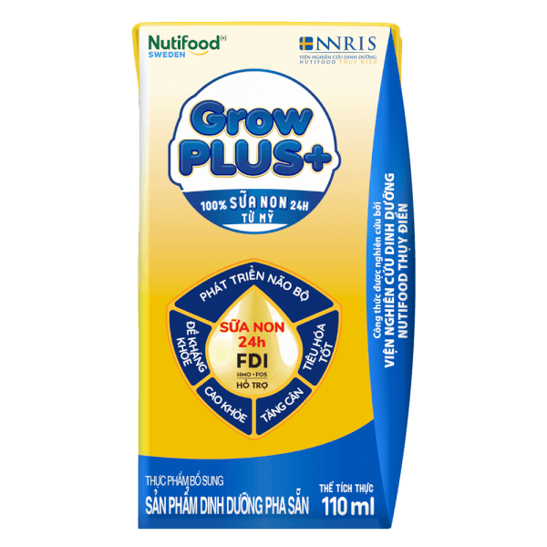 Sữa GrowPLUS+ Sữa non Vàng 2+ 110ml (lốc 4 hộp)
