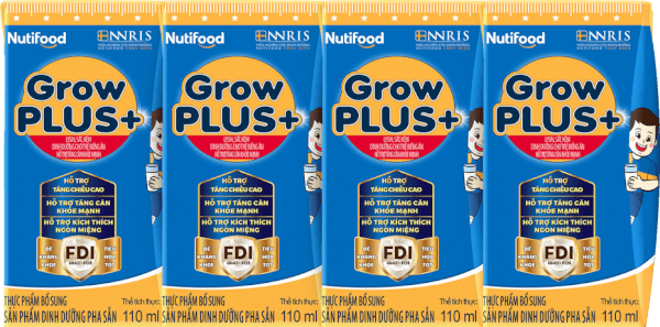Sữa GrowPLUS+ Xanh 2+ 110ml (lốc 4 hộp)