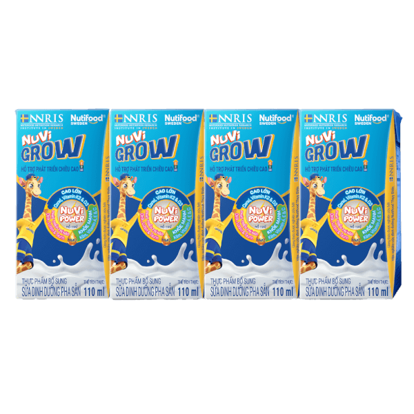 Combo 2 Thùng Sữa dinh dưỡng pha sẵn Nuvi Grow 2+ 110ml (Lốc 4 hộp)