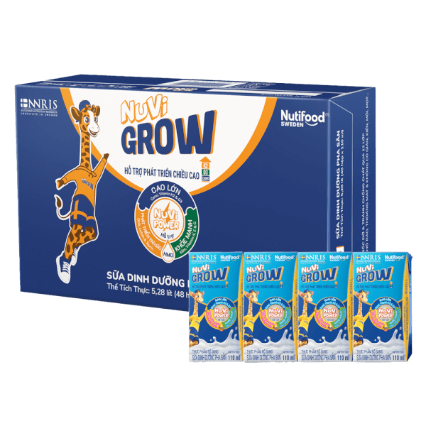 Combo 2 Thùng Sữa dinh dưỡng pha sẵn Nuvi Grow 2+ 110ml (Lốc 4 hộp)