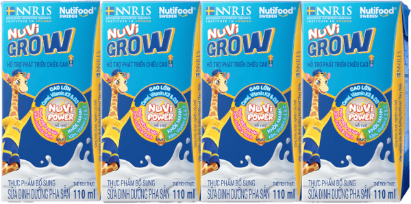 Sữa dinh dưỡng pha sẵn Nuvi Grow 2+ 110ml (Lốc 4 hộp)