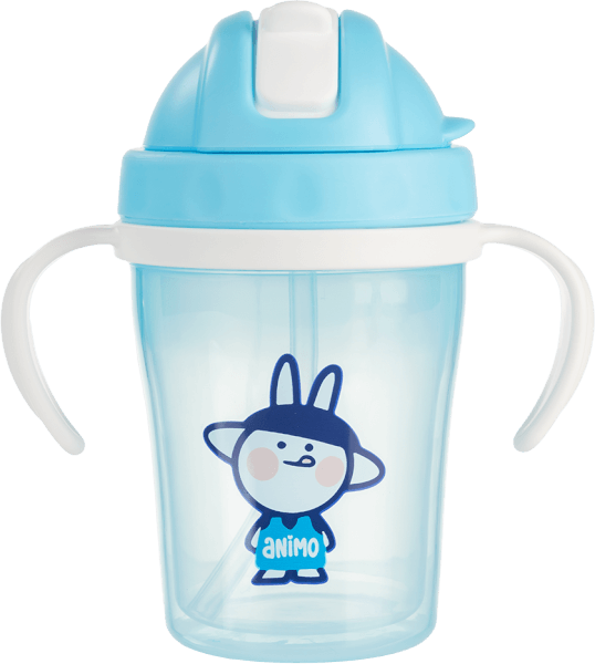 Bình tập uống cách nhiệt Animo (240ml, xanh, tay cầm, RK-3431)