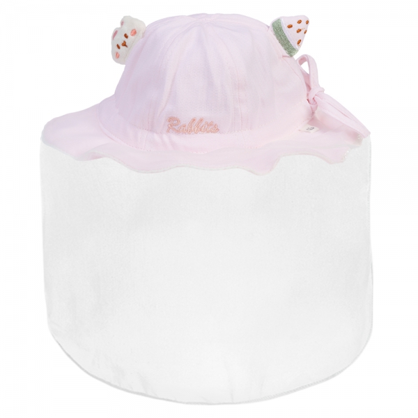 Nón vành tròn khăn voan bé gái Animo A2408_MN020 (46cm,Hồng)