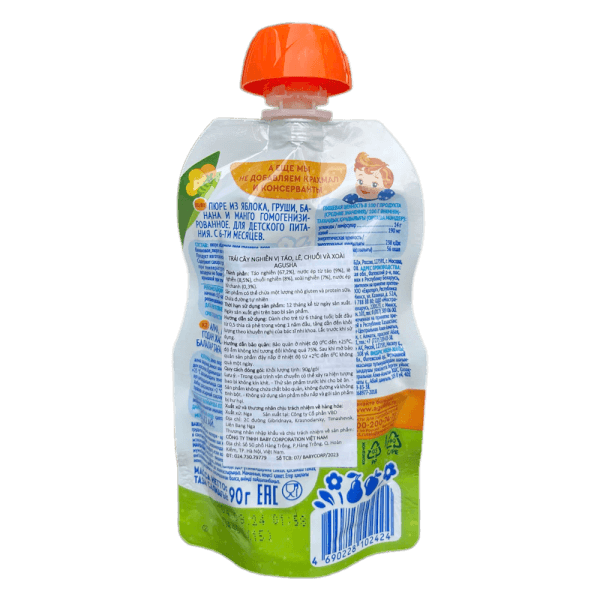 Combo 2 Trái cây nghiền vị táo, lê, chuối và xoài Agusha