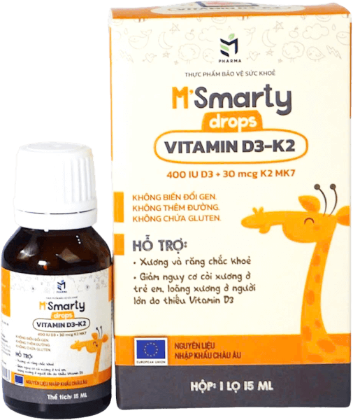 Thực Phẩm Bảo Vệ Sức Khoẻ M'Smarty Drops Vitamin D3-K2