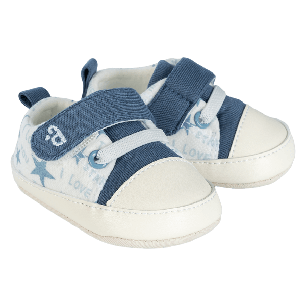 Giày sơ sinh thấp cổ Animo A2408_MN027 (9-11,Xanh-Trắng)