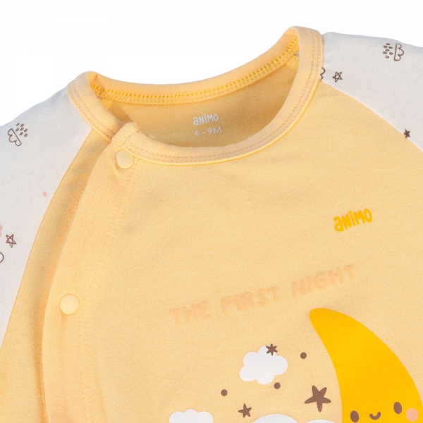 Bodysuit Modal dài Animo VD1024042 (0-12M,Vàng)