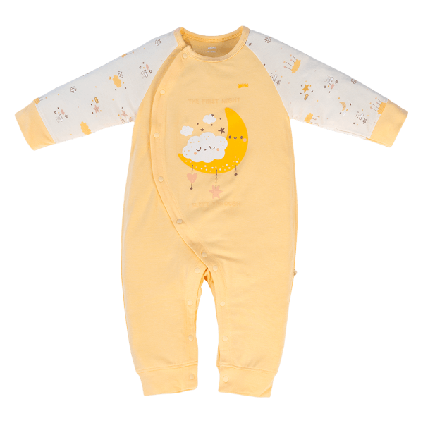 Bodysuit Modal dài Animo VD1024042 (0-12M,Vàng)