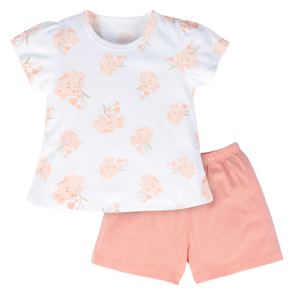 Bộ bé gái ngắn Animo Easy LU0824004 (1-4Y,Hồng cam)