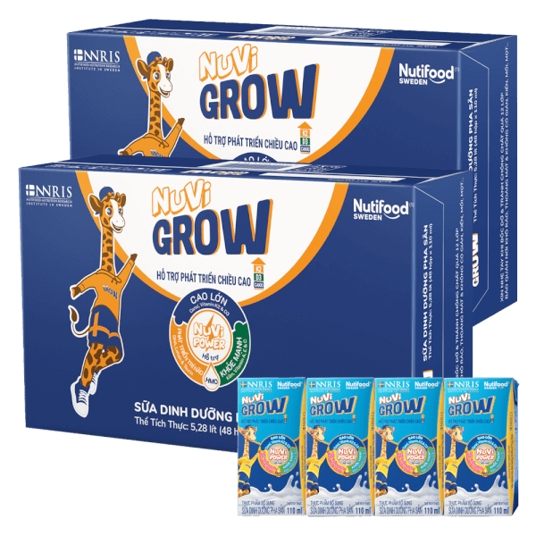 Combo 2 Thùng Sữa dinh dưỡng pha sẵn Nuvi Grow 2+ 110ml (Lốc 4 hộp)