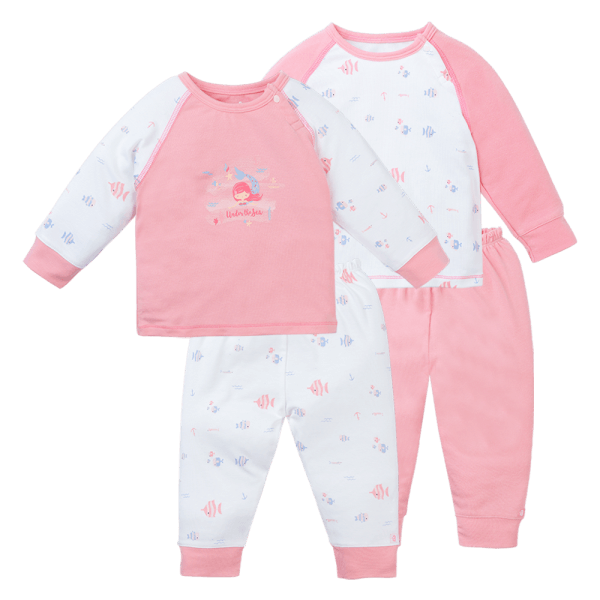 Set 2 Bộ kháng khuẩn Modal dài Tiên cá Animo VD1023006 (0-24M,Hồng)