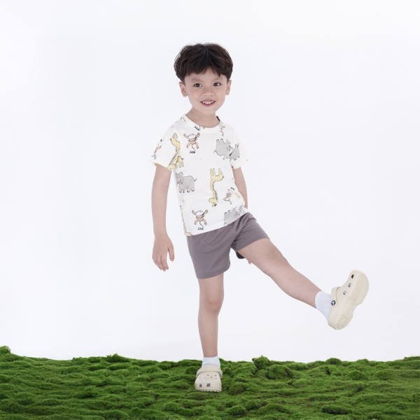 Bộ bé trai ngắn Animo Easy HN0724050 (1-4Y,Trắng)