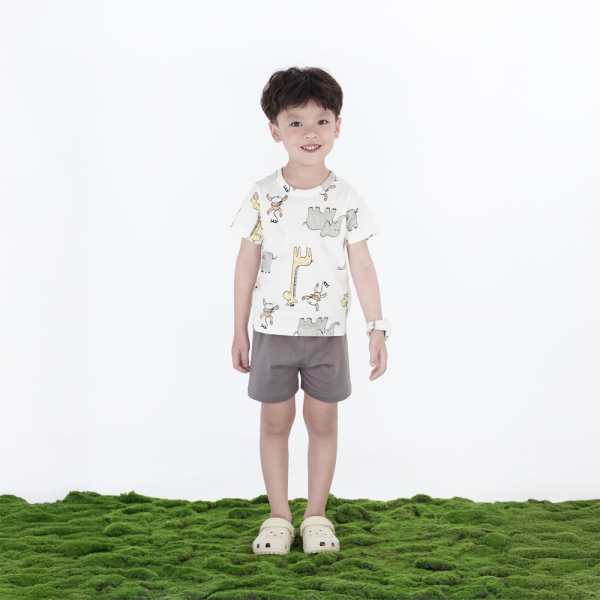 Bộ bé trai ngắn Animo Easy HN0724050 (1-4Y,Trắng)